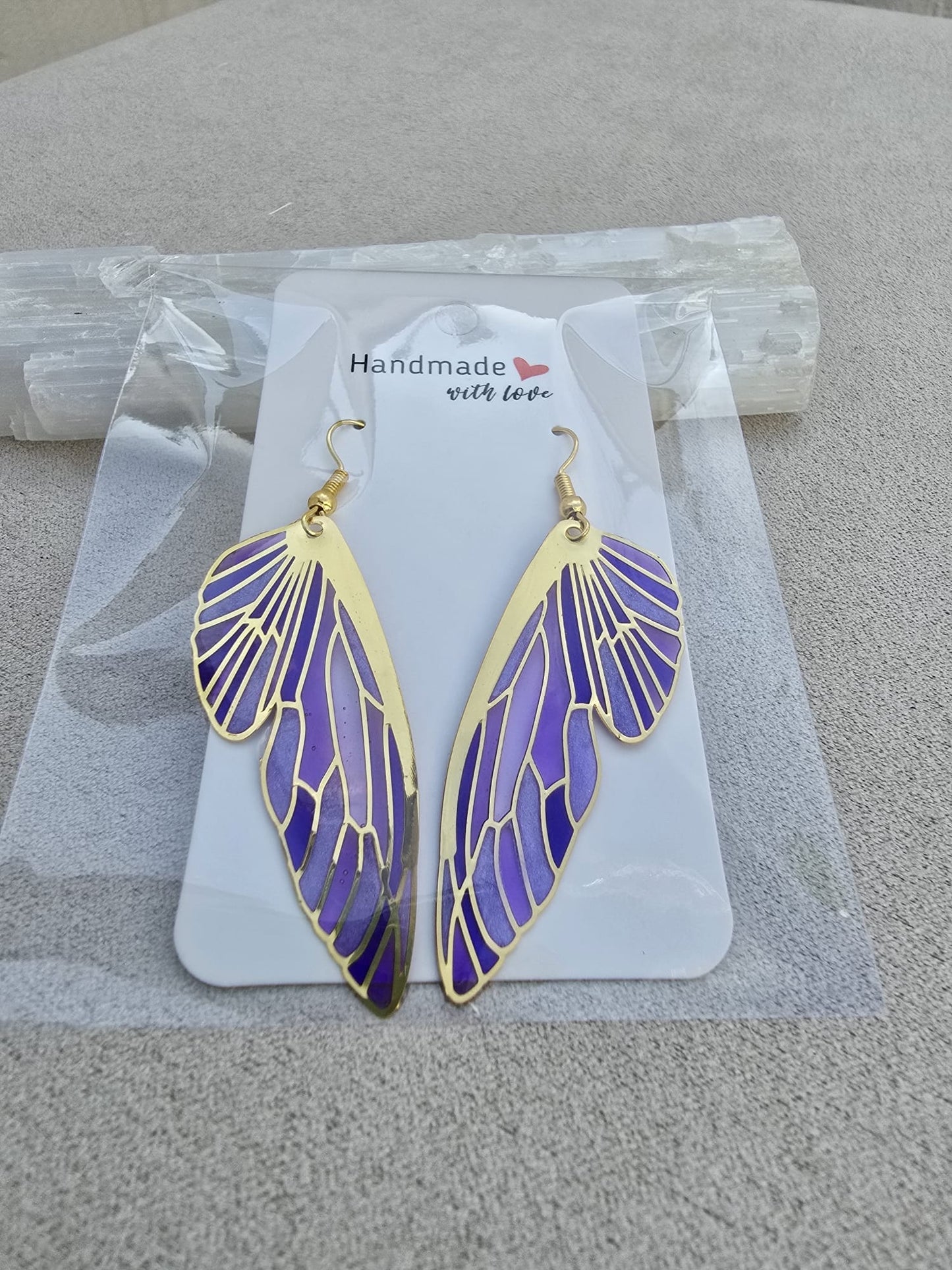 BUTTERFLY WINGS earrings, LILAC RANGE.
