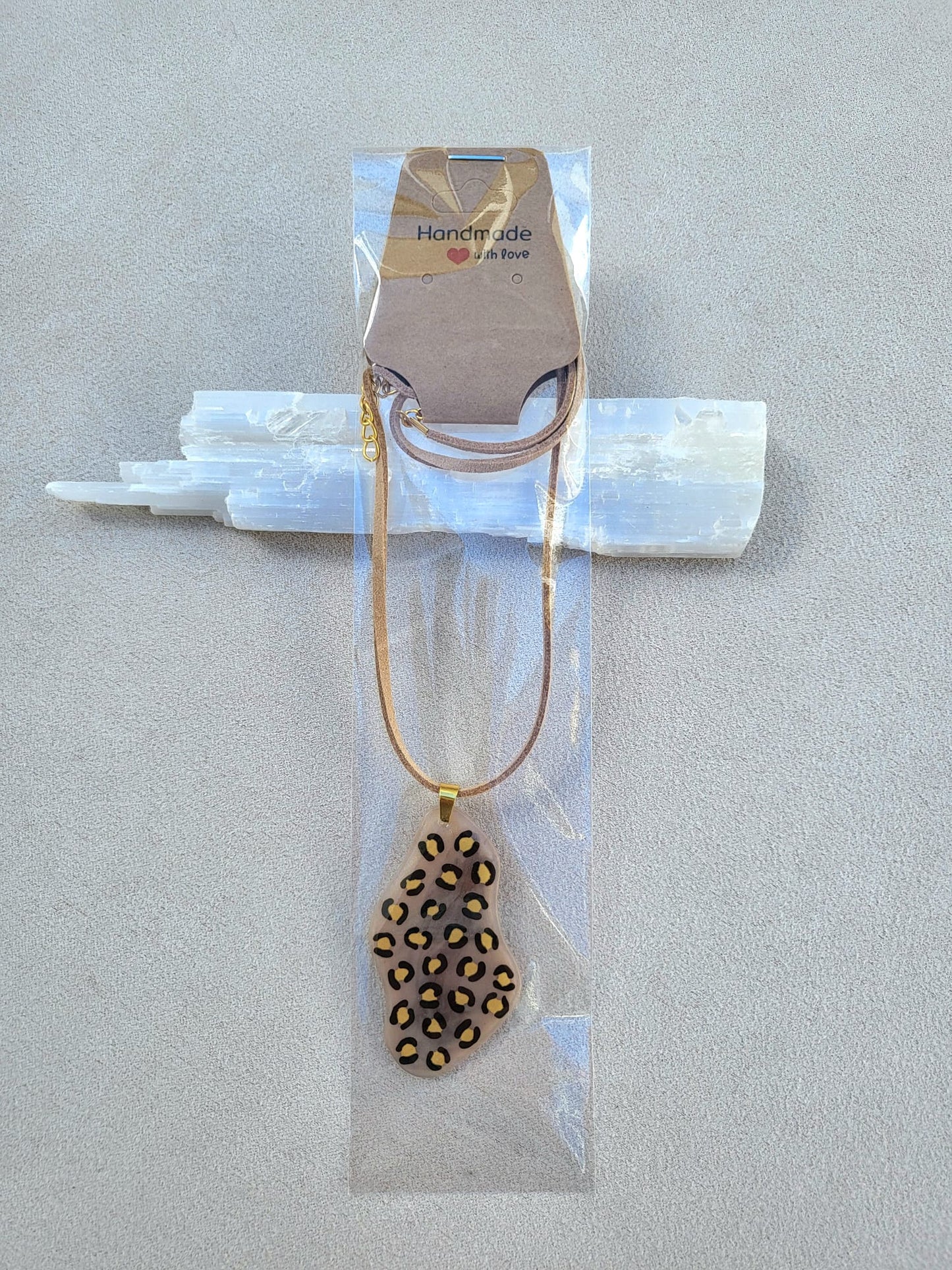 Beige Leopard Pendant.