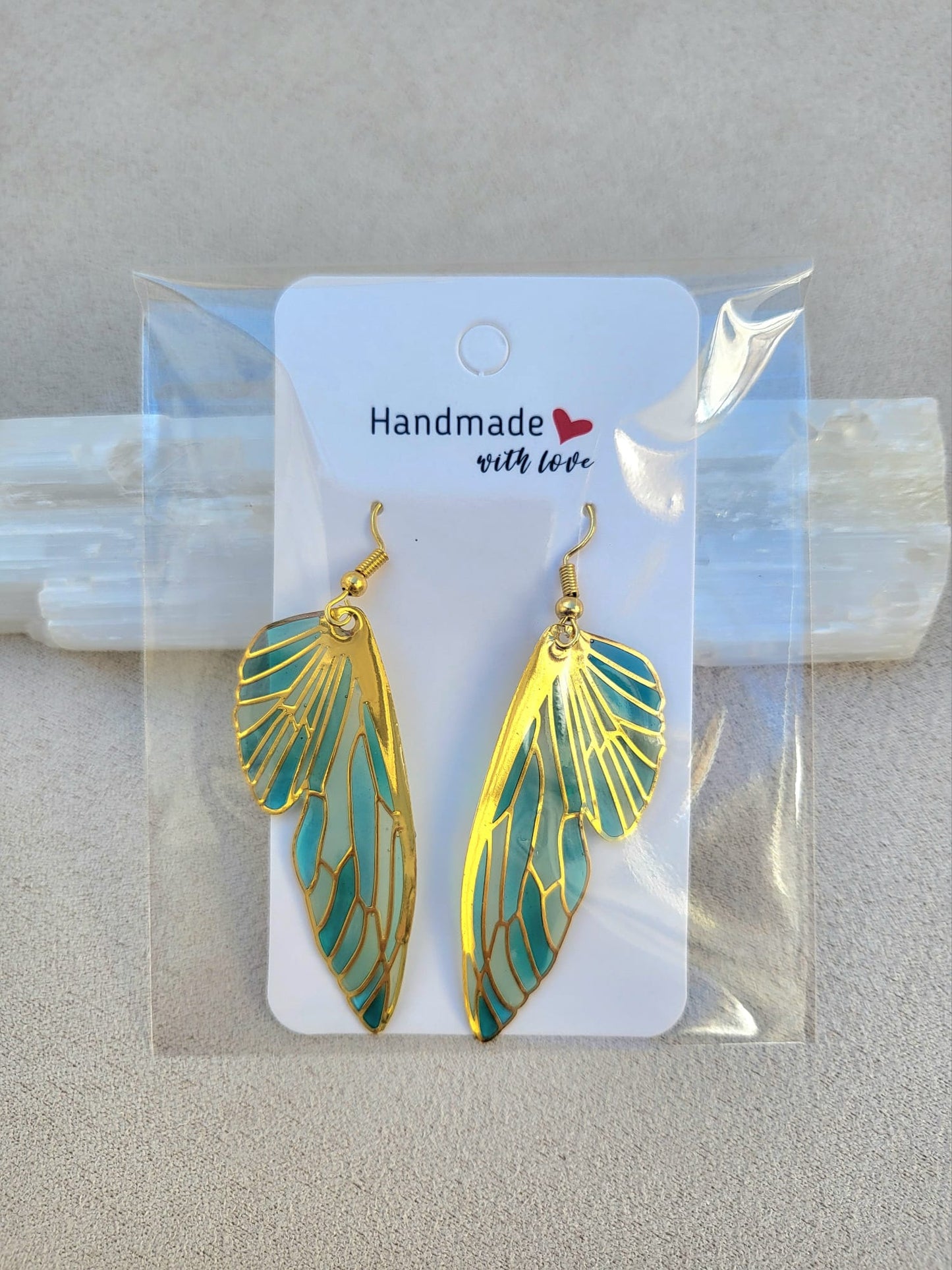 Butterfly Wings Earrings in a Green Range.