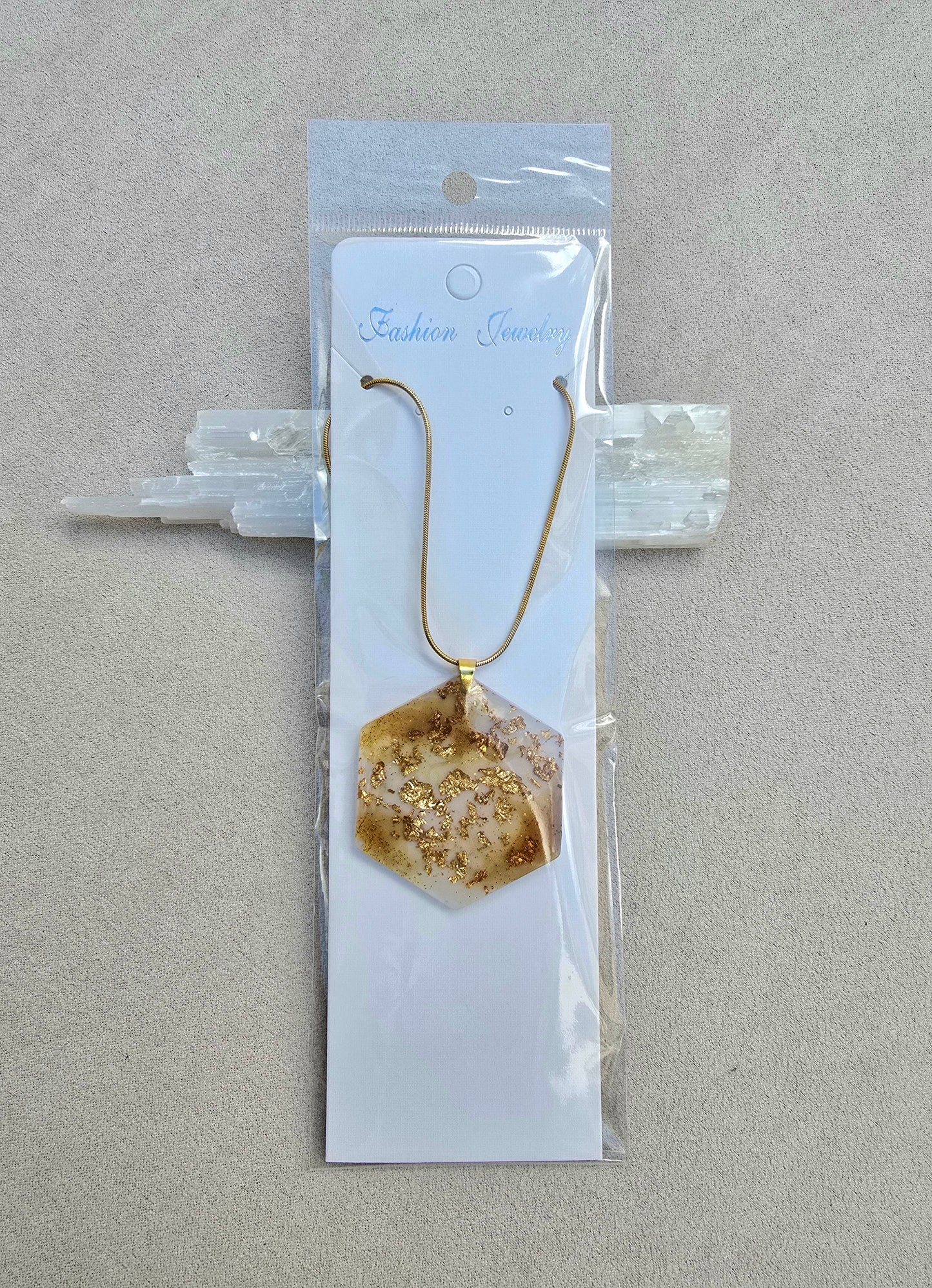 GOLDEN HONEYCOMB necklace.