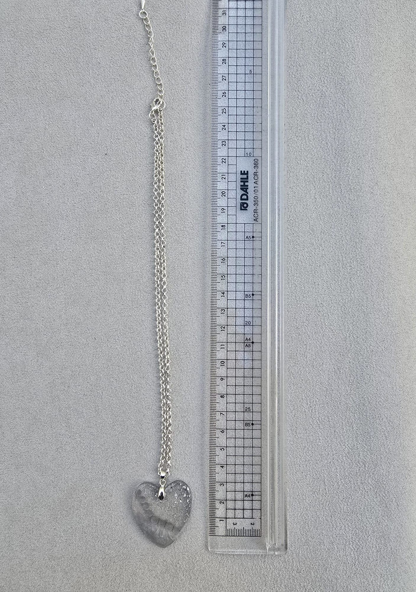 Collar CORAZÓN CRISTAL gotas de plata.