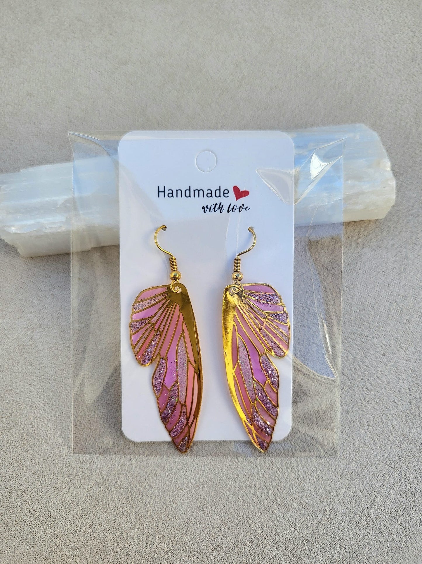 PINK RANGE BUTTERFLY WINGS earring.